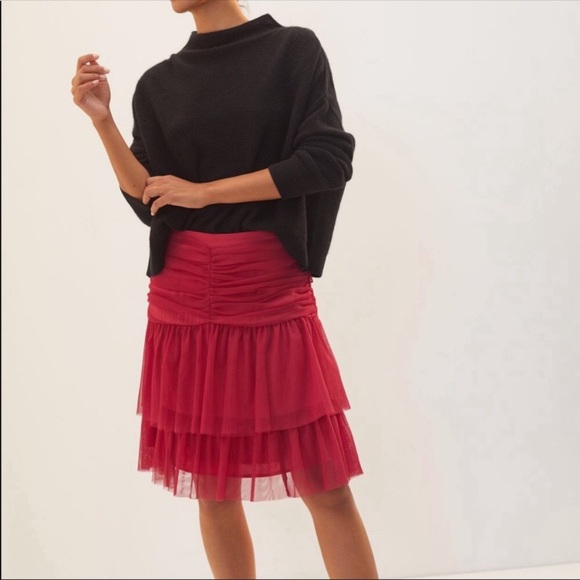 Anthropologie Maeve Tiered Tulle Mini Skirt NWT 6 - Picture 2 of 11